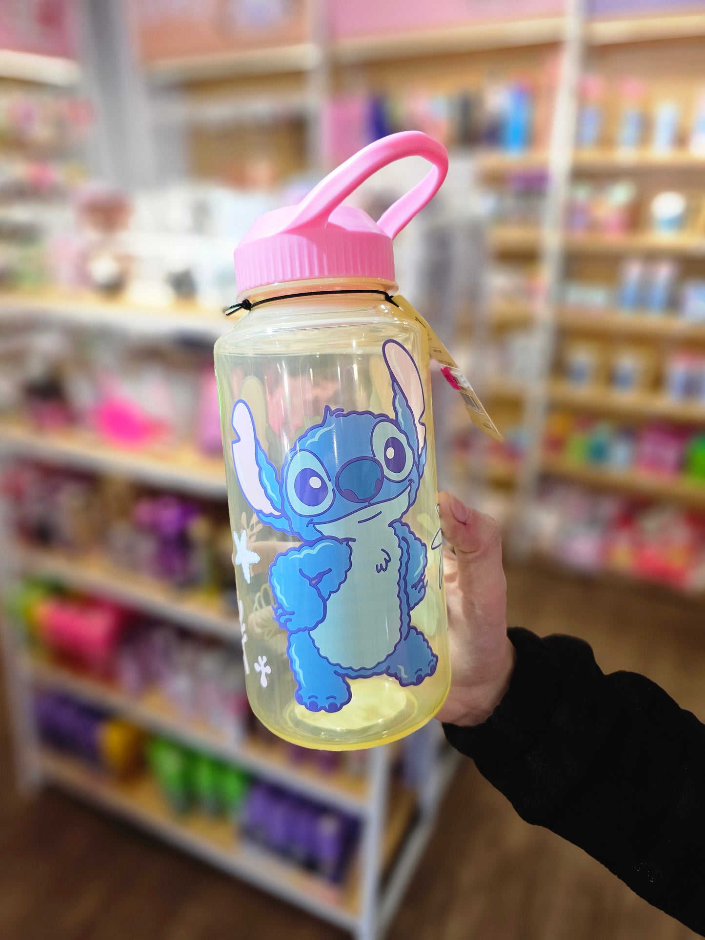 Botella Disney Stitch Vibes Rosa – 1 Litro de Estilo y Diversión
