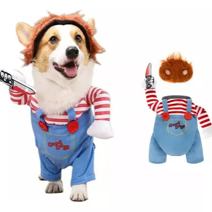 Disfraces De Perro Mortal Chucky Doll, Ropa De Fiesta Agregar a favoritos