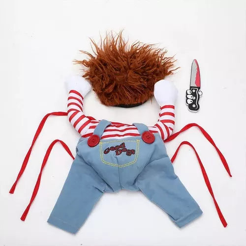 Disfraces De Perro Mortal Chucky Doll, Ropa De Fiesta Agregar a favoritos
