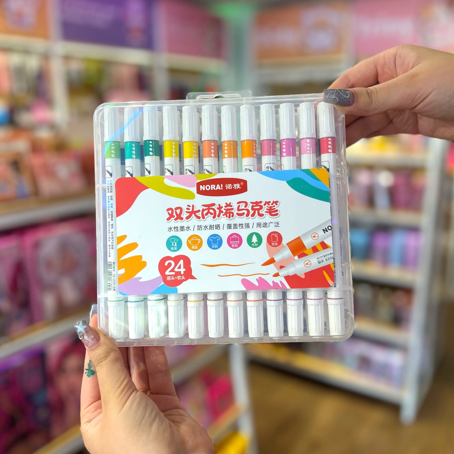Plumones Acrílicos de Doble Punta (24 Colores)