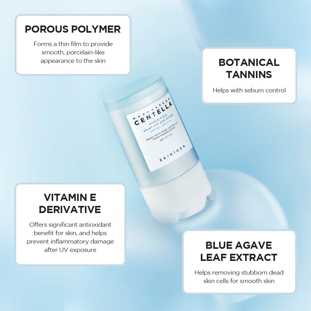 centella hyalu cica silky fit sun stick skin1004 madagascar