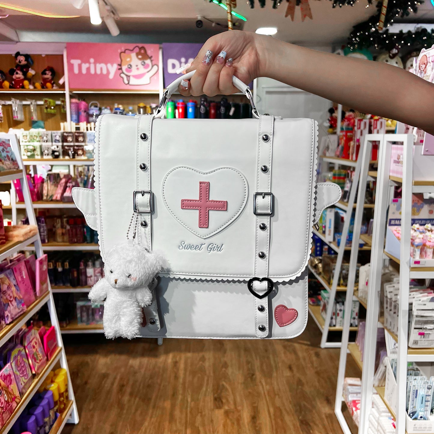 Mochila Enfermera Kawaii Blanca