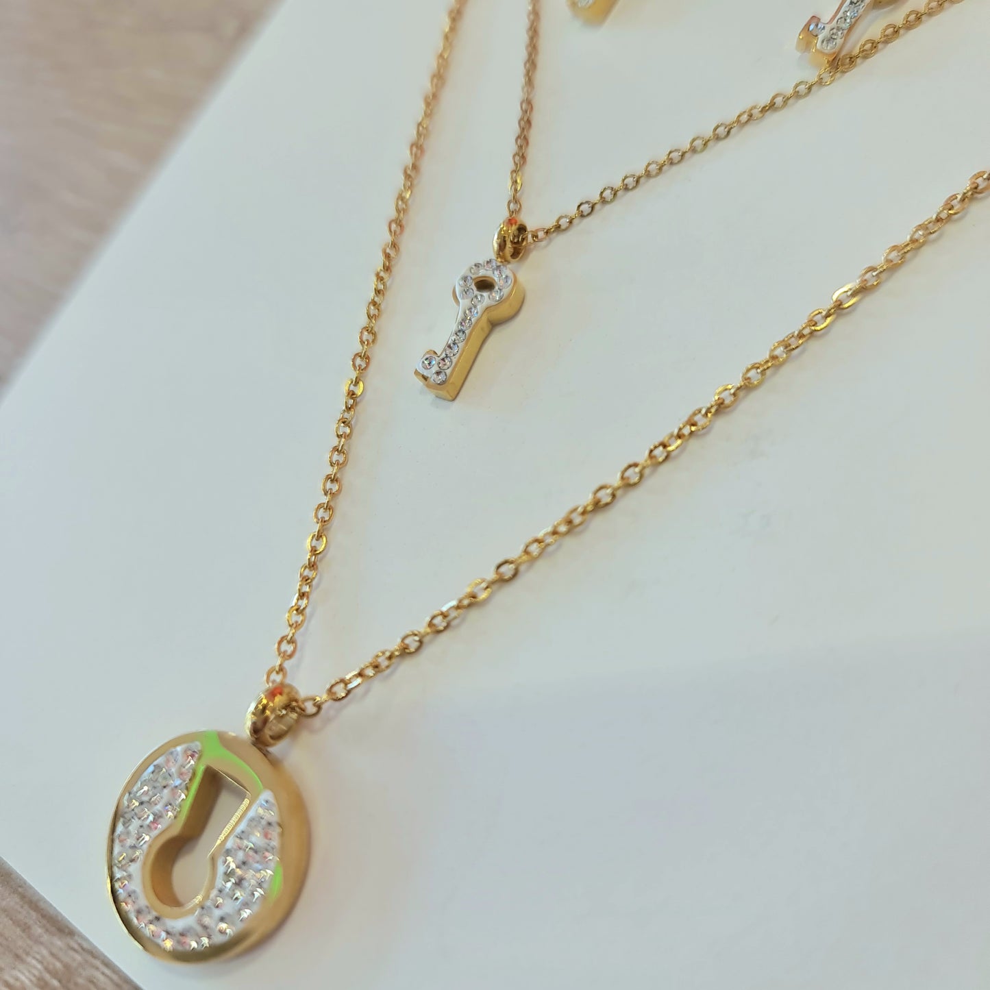 Conjunto collar y aros Acero Inox llaves