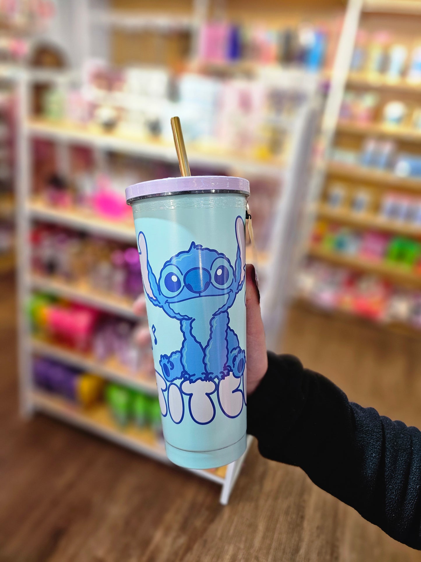 Vaso Tumbler Disney Stitch Vibes 700ml + Bombilla Metálica
