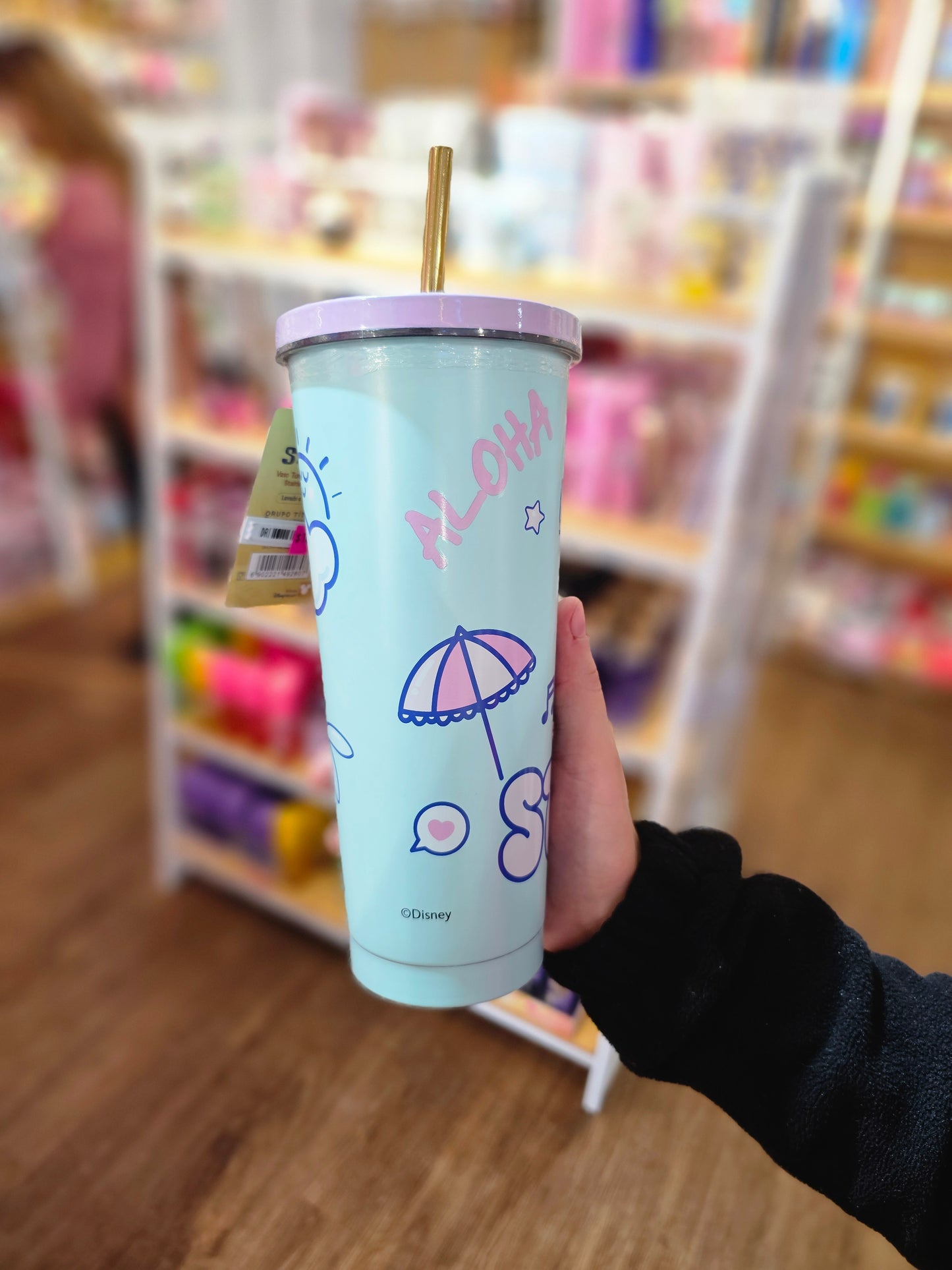 Vaso Tumbler Disney Stitch Vibes 700ml + Bombilla Metálica