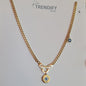 Collar dorado con Dije ojo turco y brillos Acero Inox