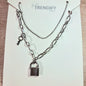 Collar doble cadena con candado Acero Inox