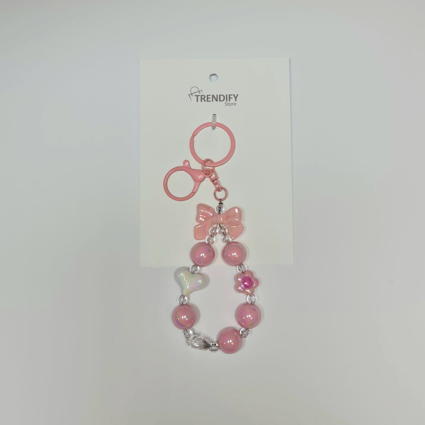 LLAVERO Y CHARM DE PELOTITAS CON FLOR