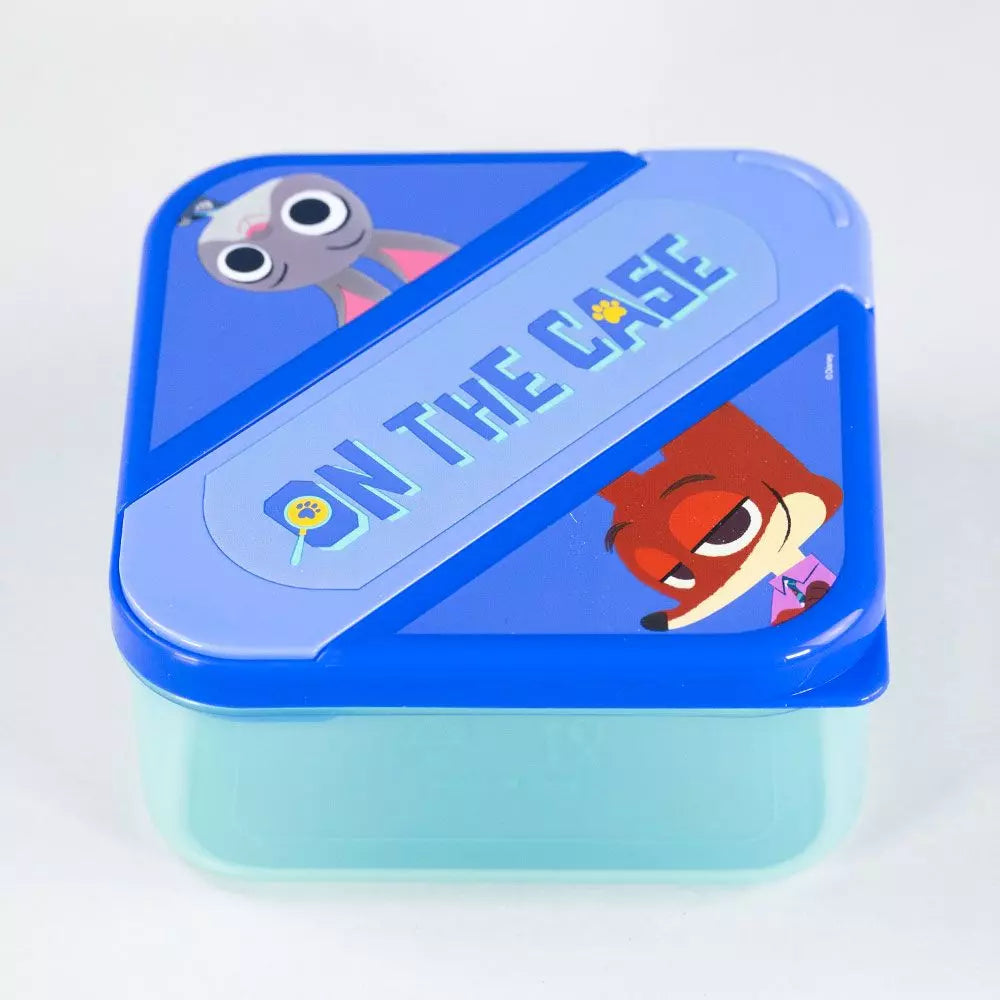 Hermético 850ml + Cubiertos -Verde Zootopia