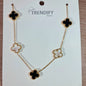 Collar Acero Inox con treboles de 4 hojas