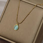 Collar con piedra verde Acero Inox