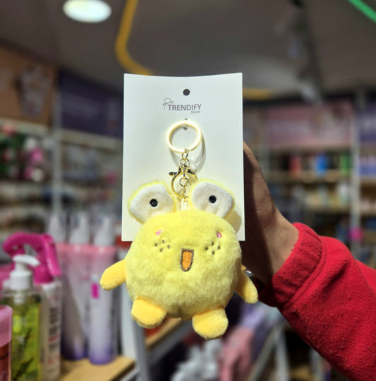 LLAVERO Y CHARM DE PELUCHE RANA